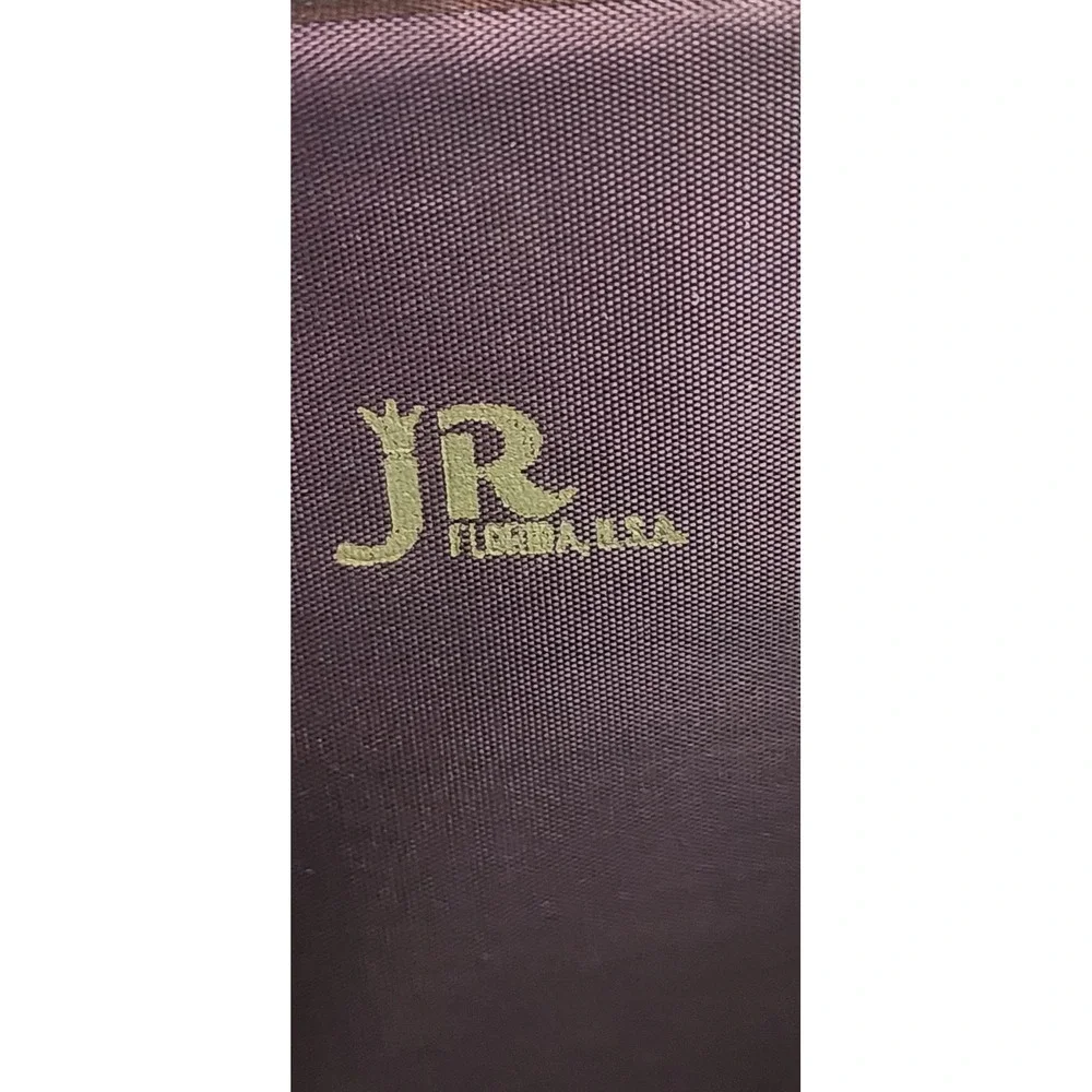Vintage JR‎ Florida USA Woven Straw Blue Jay Bird Needlepoint Tote Handbag Tan